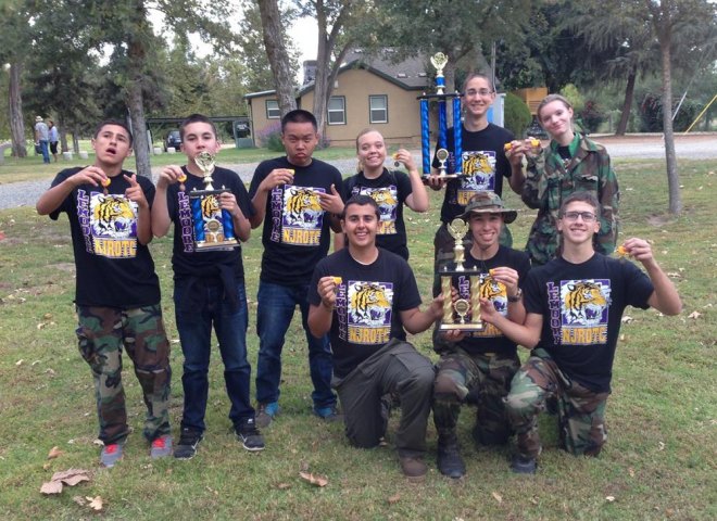 Members of the Lemoore Naval Junior ROTC after winning the Orienteering competition in Fresno this past weekend.